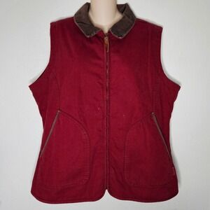 Woolrich Womens Red Canvas Vest